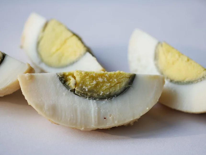 le jaune d’un oeuf dur devient vert